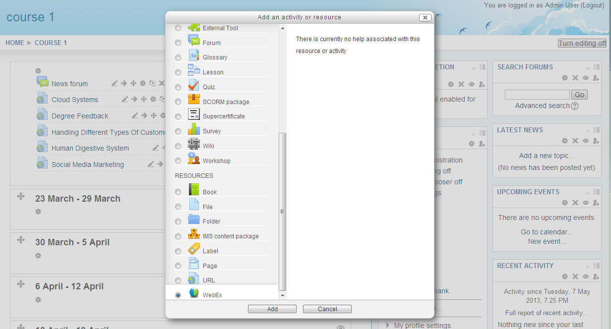 Moodle Webex