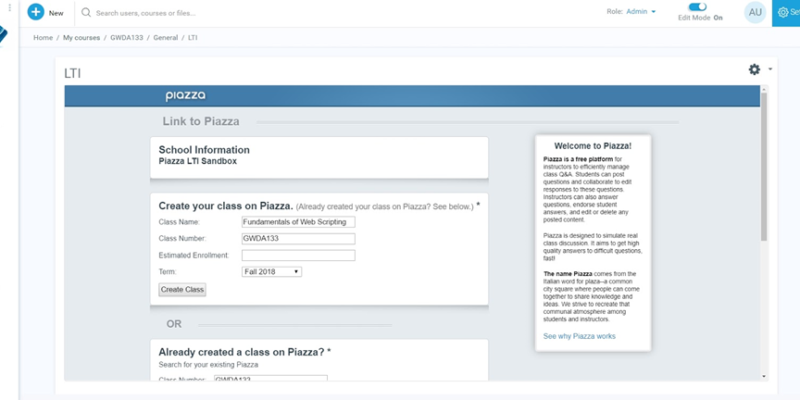 IMS LTI compliant learning management systems