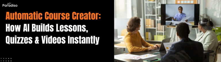 automatic course creator AI lessons quizzes videos
