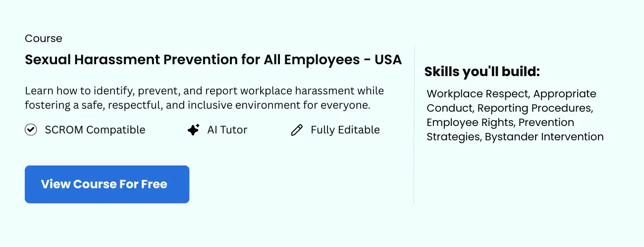 Sexual Harassment Prevention for All Employees