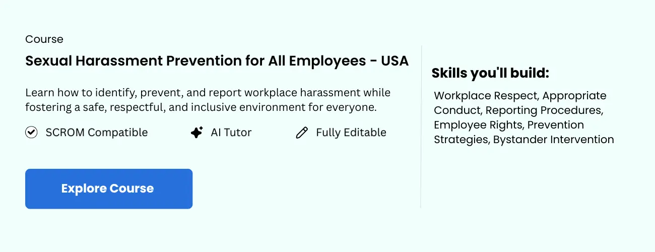 Sexual Harassment Prevention for All Employees - USA