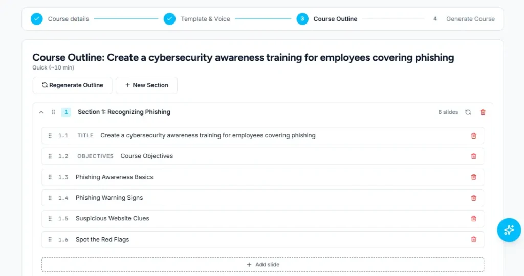 how to create a course using ai