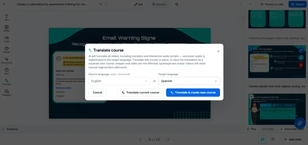 how to create a course using ai