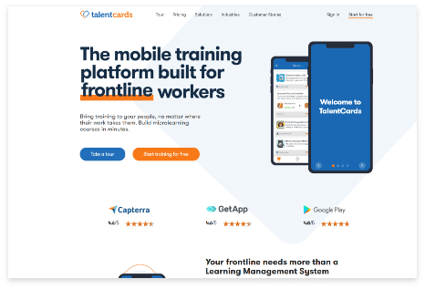 Mobile eLearning platforms TalentCards