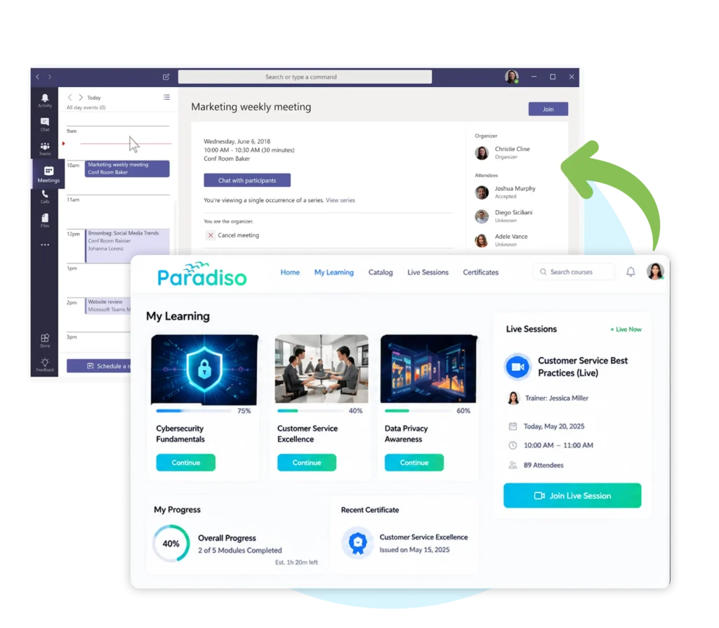 Microsoft LMS Integration - Paradiso LMS for Microsoft 365